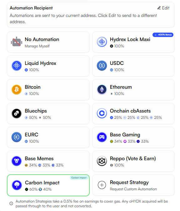 Carbon Strategy — Hydrex automation flow